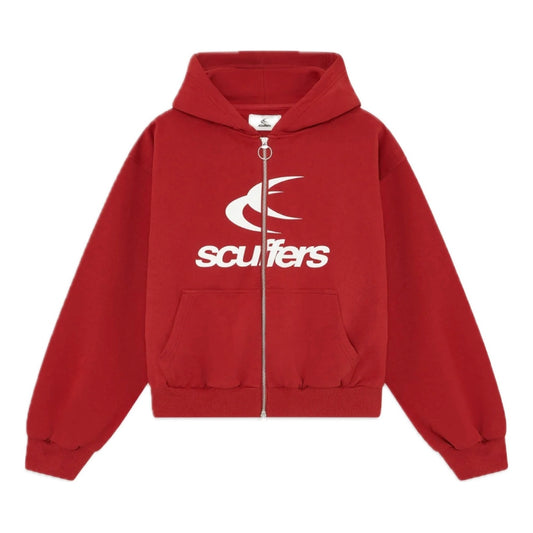 Poleron Scuffers Logo Red Zipped Hoodie