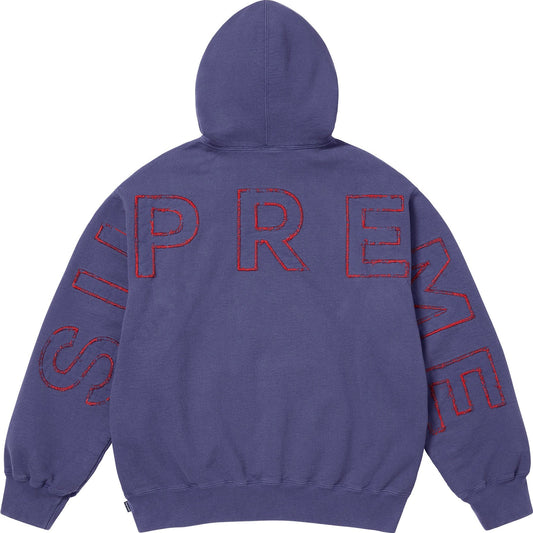 Poleron Supreme Frayed Hooded Sweatshirt Washed Navy
