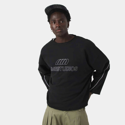 Poleron Eme Studios AFK Black Crewneck