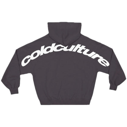 Poleron Cold Culture Curved Hoodie Heavy Grey