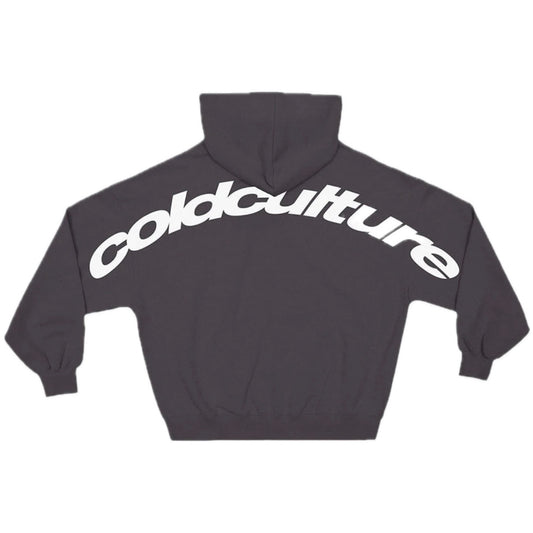 Poleron Cold Culture Curved Hoodie Heavy Grey