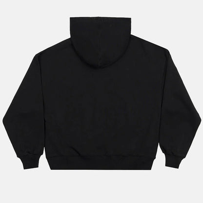 Poleron Cold Culture Star Curved Zip Hoodie Black