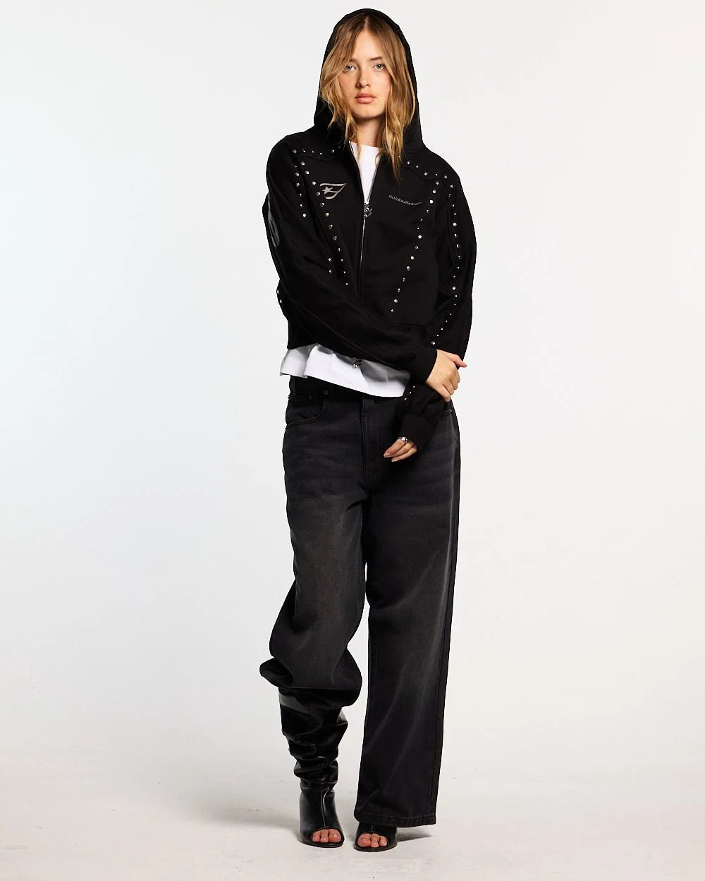 Poleron Cold Culture Stud Zip Black