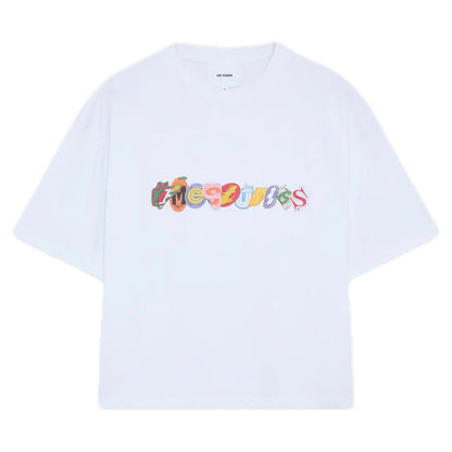 Polera Eme Studios Stickers White Tee Oversized