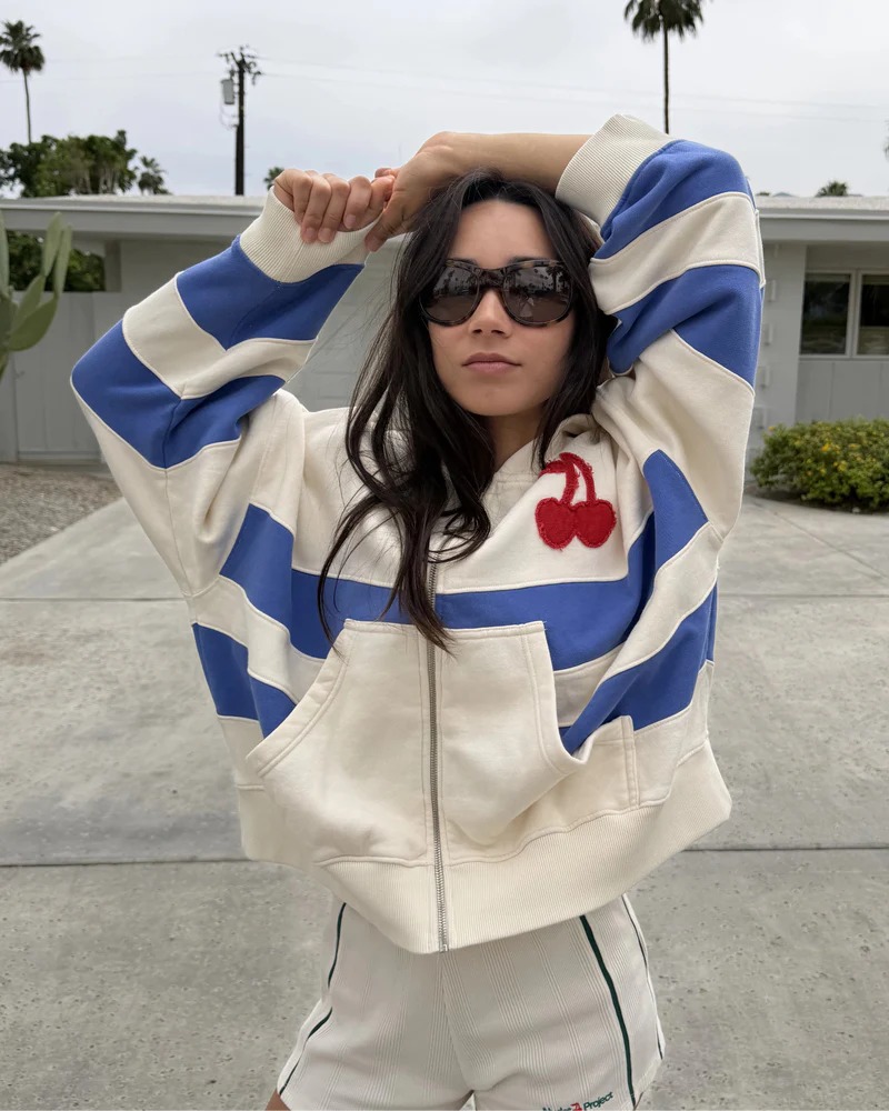 Poleron Nude Sideline Zip-Up Marshmallow