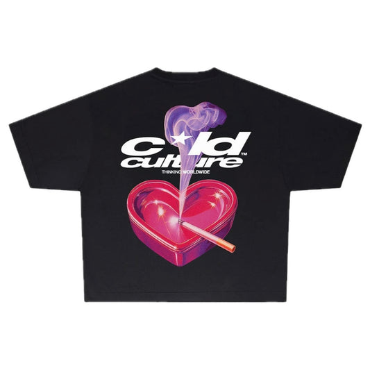 Polera Cold Culture Heart Ashtray Black