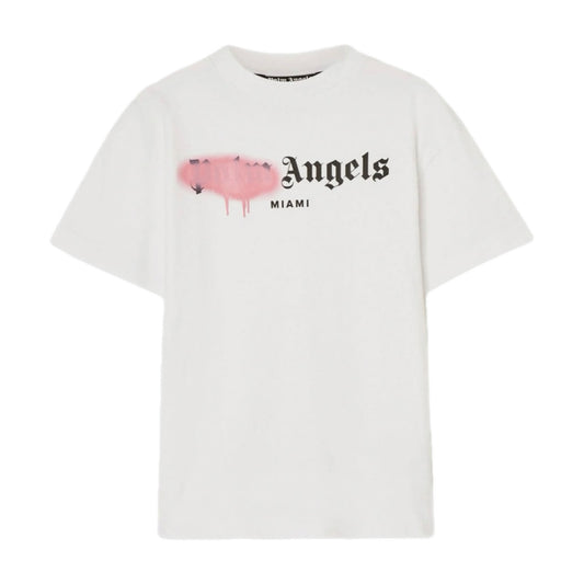 Polera Palm Angels Miami Sprayed White/Pink