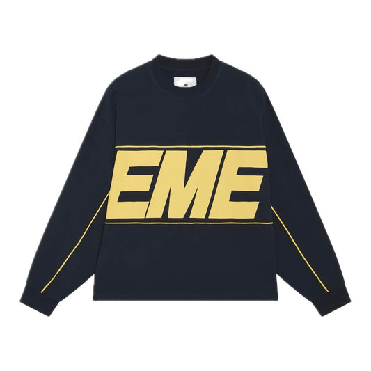Poleron Eme Studios Crossline Navy Crewneck