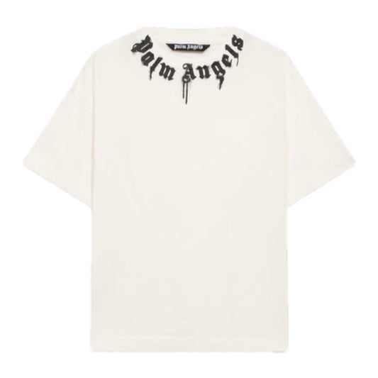 Polera Palm Angels Curved Logo White