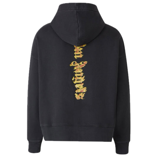 Poleron Palm Angels Burning Palm Black/Gold Hoody