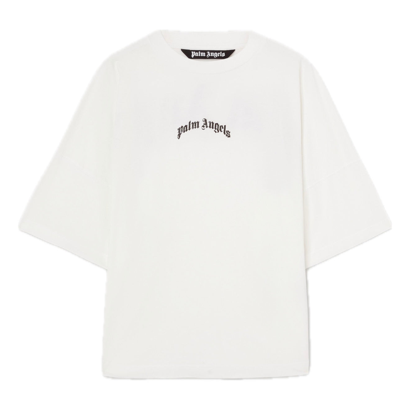 Polera Palm Angels Back Curved Logo Over Off White