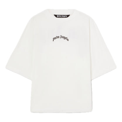 Polera Palm Angels Back Curved Logo Over Off White