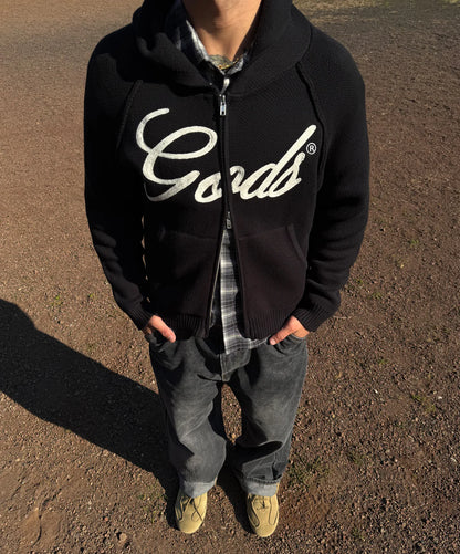 Sweater Fake Gods Knitted Gods Zipper Black