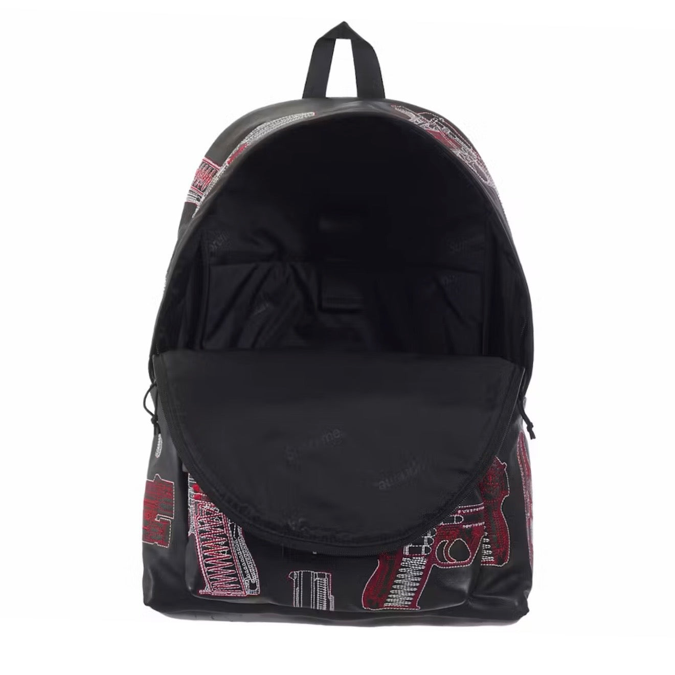 Mochila Supreme Guns Embroidered Leather Black
