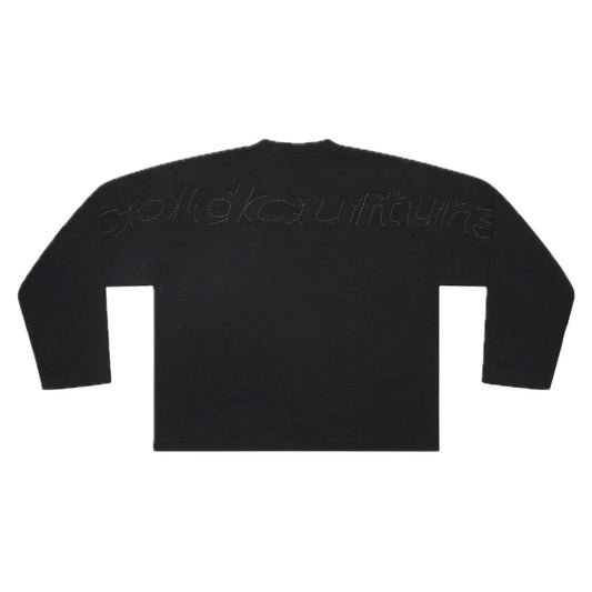 Polera Cold Culture Distress Curved LS Black