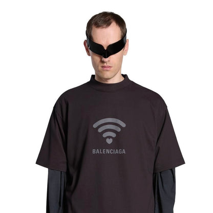 Polera Balenciaga WiFi Logo Tee Black