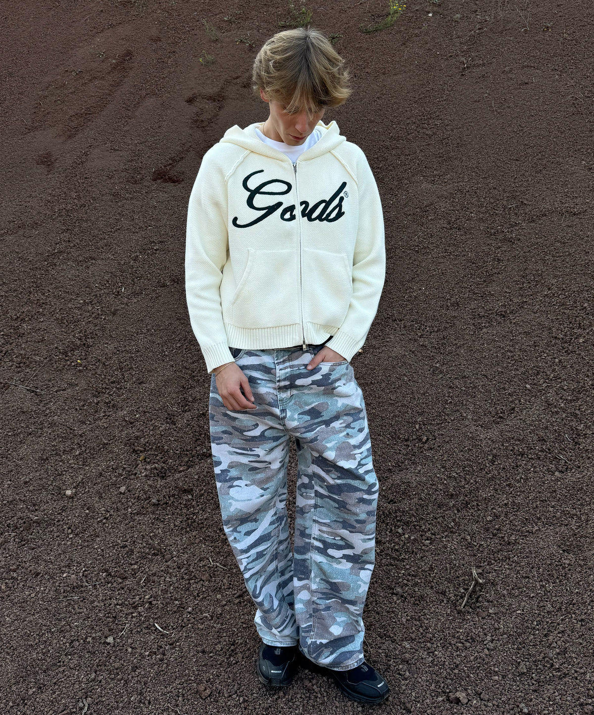 Sweater Fake Gods Knitted Gods Zipper Cream