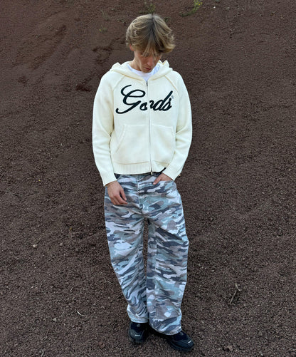 Sweater Fake Gods Knitted Gods Zipper Cream