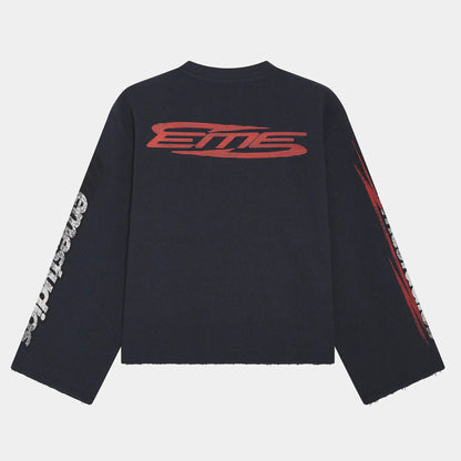 Poleron Eme Studios Waffle Navy Crewneck