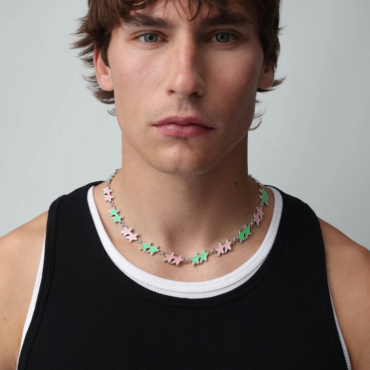 Collar Twojeys Pink/Green Melted Stars Necklace