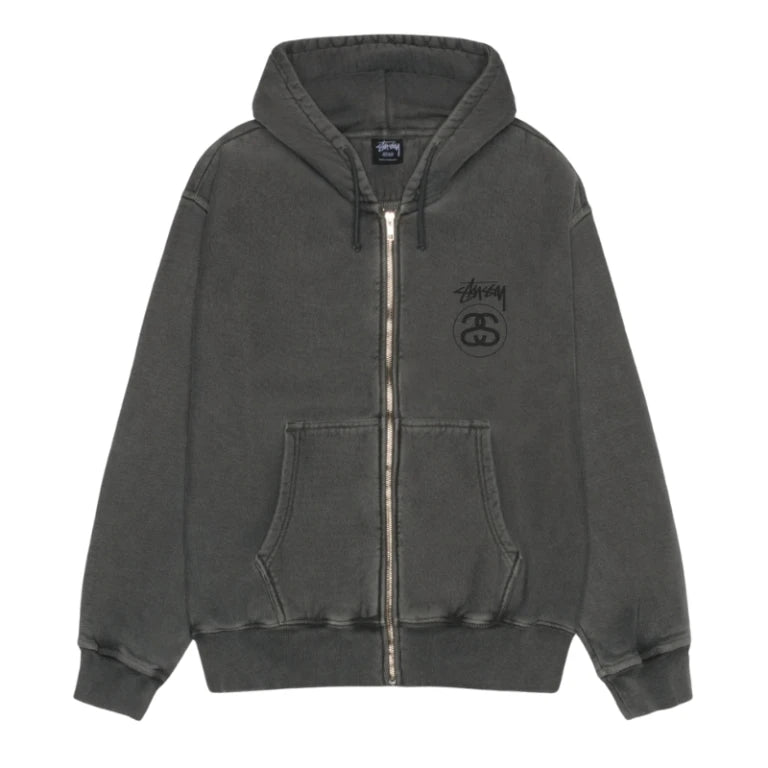 Poleron Stussy Stock Pig. Dyed Zip Black