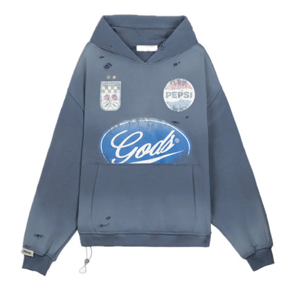 Poleron Fake Gods Pitstop Cropped Hoodie Grey