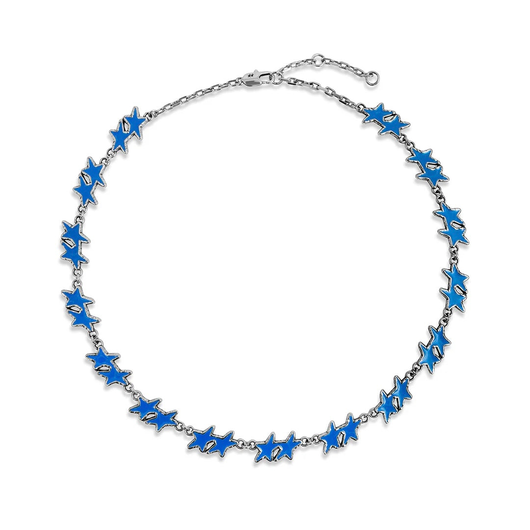 Collar Twojeys Light Blue Melted Stars Necklace