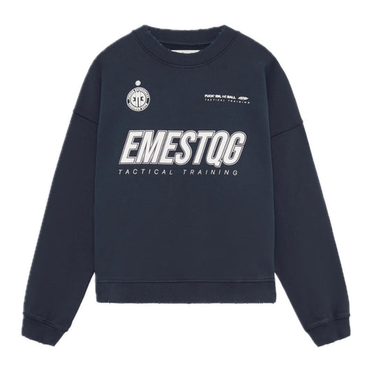 Poleron Eme Studios Tactical Navy Oversized Crewneck