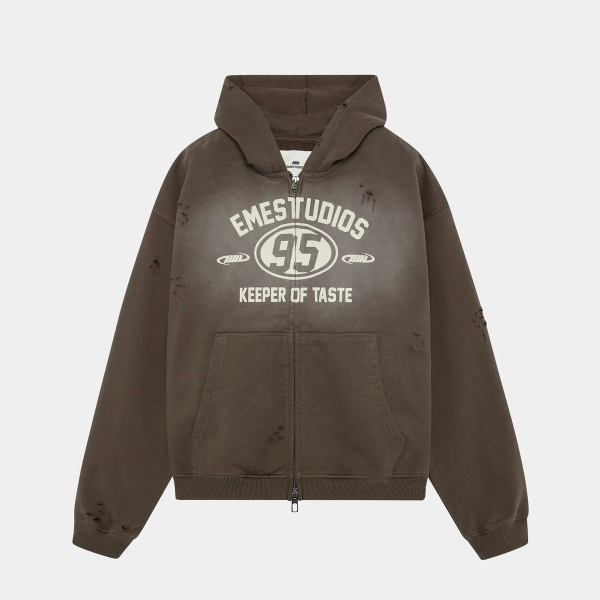Poleron Eme Studios Keeper Fawn Cropped Boxy Full Zip