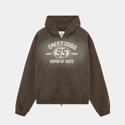 Poleron Eme Studios Keeper Fawn Cropped Boxy Full Zip