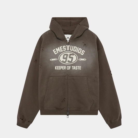Poleron Eme Studios Keeper Fawn Cropped Boxy Full Zip