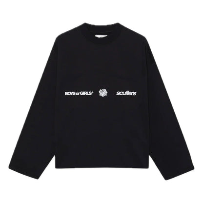 Poleron Scuffers Boy Black Sweatshirt Crewneck