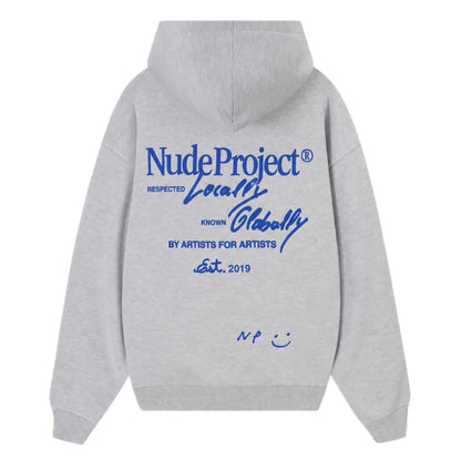 Poleron Nude Global Soon Zip-Up Hood Grey Melange