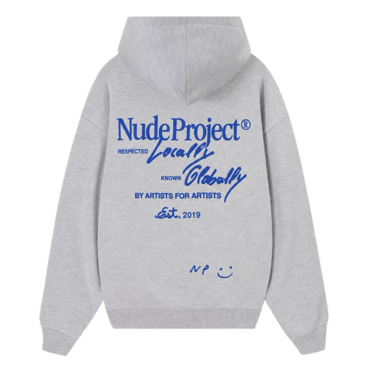 Poleron Nude Global Soon Zip-Up Hood Grey Melange