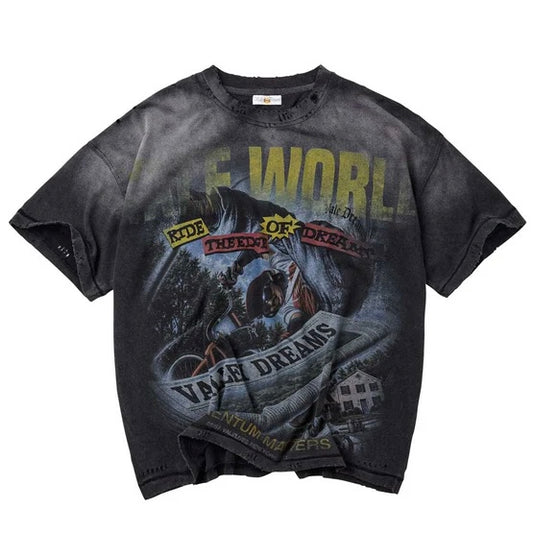 Polera Vale Forever Valley Dreams Newpaper Black