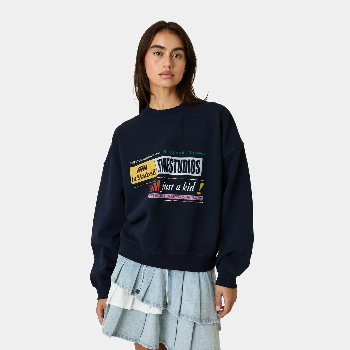 Poleron Eme Studios IJK Night Sky Oversized Crewneck