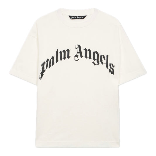 Polera Palm Angels Curved Logo Regular Off White/Black