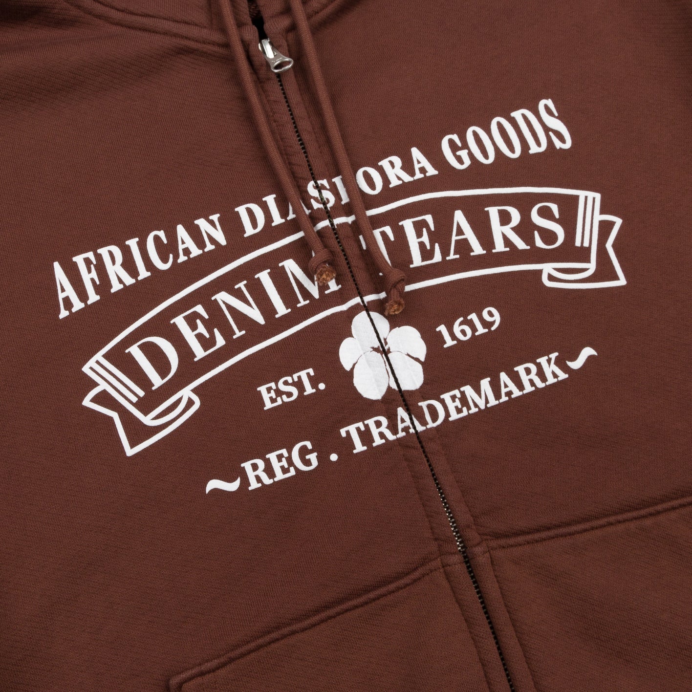 Poleron Denim Tears ADG Zip Brown Hoodie