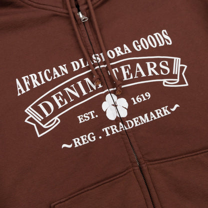 Poleron Denim Tears ADG Zip Brown Hoodie