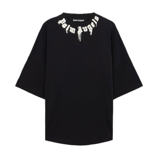 Polera Palm Angels Neck Logo Over Tee Black/Off White