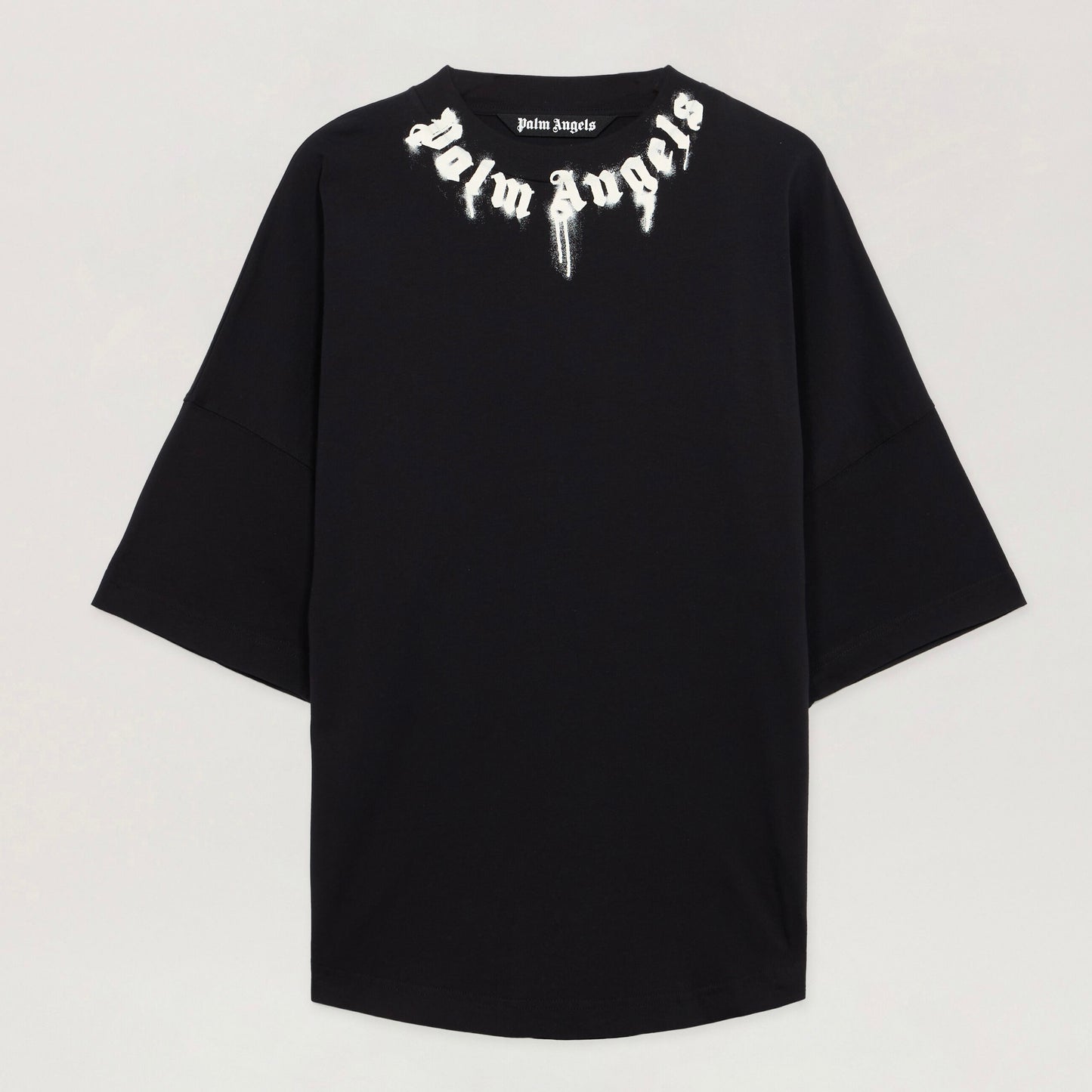 Polera Palm Angels Neck Logo Over Tee Black/Off White