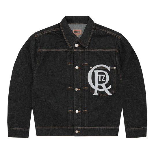 Chaqueta Corteiz Crest Chainstitch Denim Trucker Washed Black
