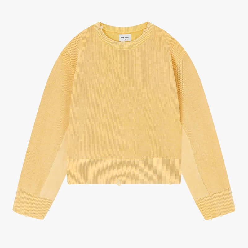 Sweater Nude Perfect Cropped Knit Yellow