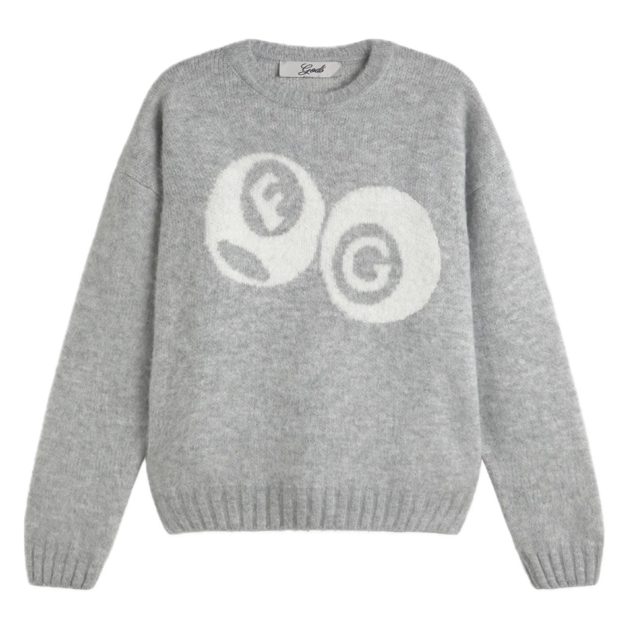 Sweater Fake Gods Billiard Knitted Mohair Light Grey