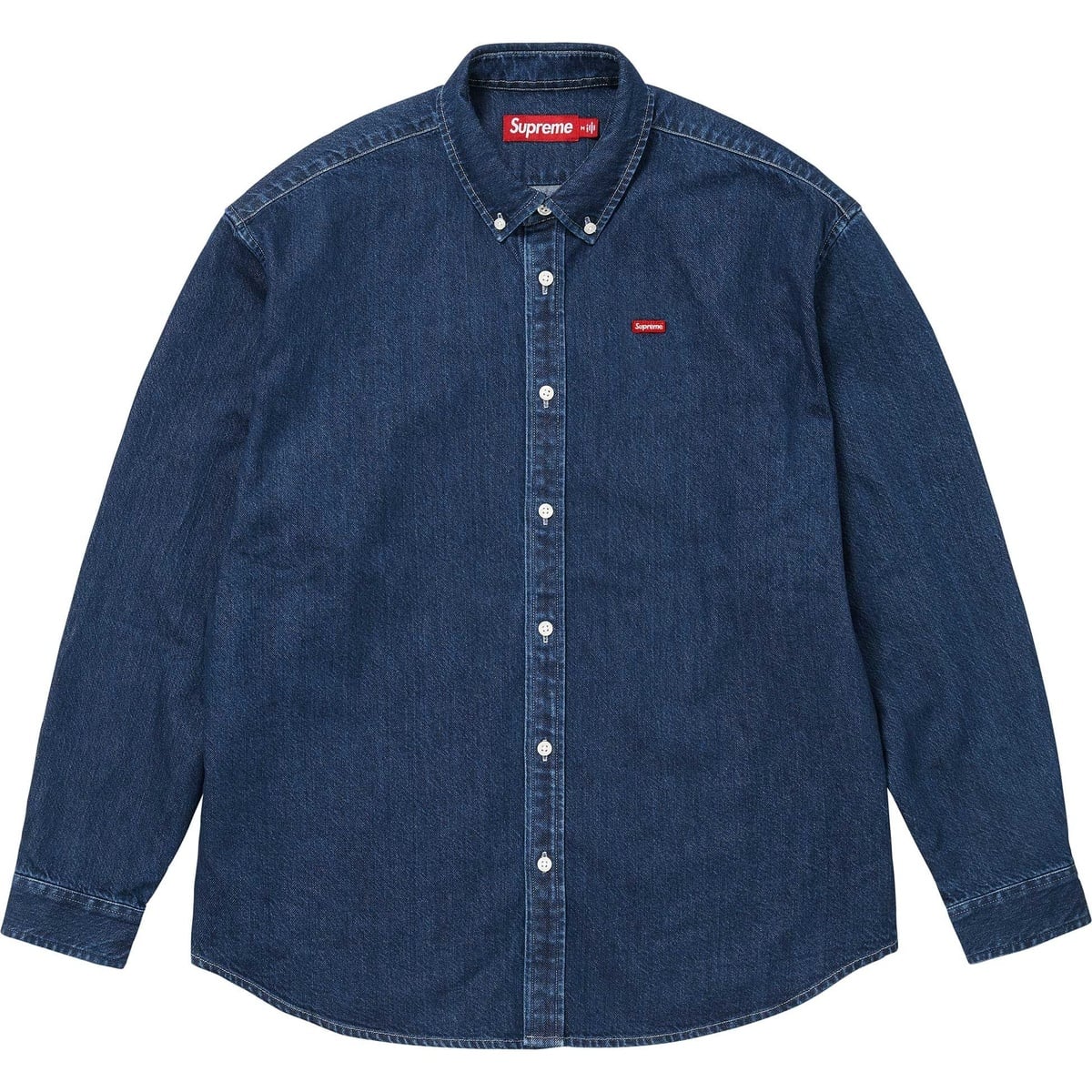 Camisa Supreme Small Box Shirt Rinsed Denim
