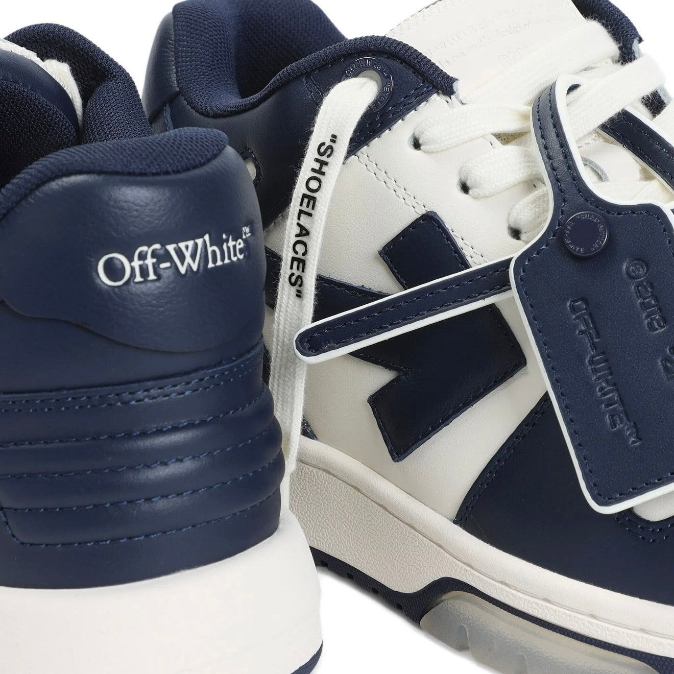 Off-White Out Of Office Calf Leather Petrol Blue/Cream