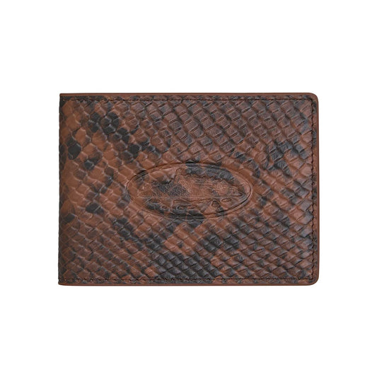Billetera Corteiz Island Leather Card Holder Brown Snake