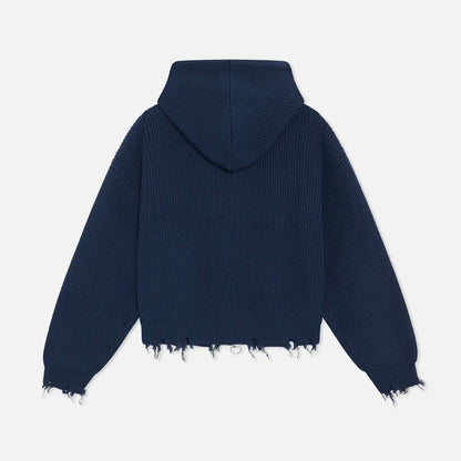 Sweater Scuffers Buzz Navy Knit Zipper