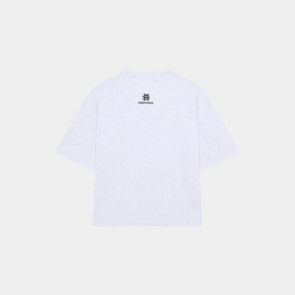 Polera Badge Heather Grey Oversized