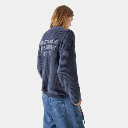 Sweater Eme Studios Collective Slate Blue Knit
